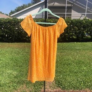 OFF THE SHOULDER yellow floral dress size small